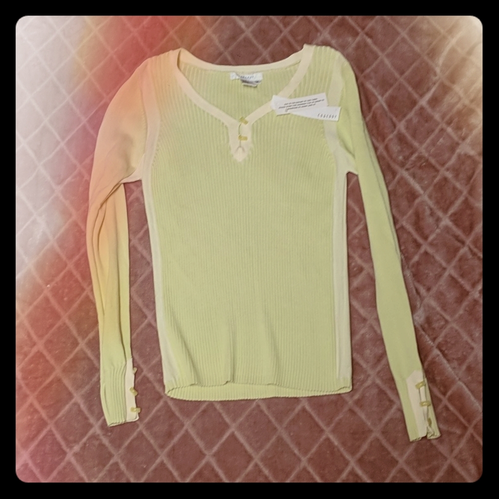 NWT Co & Eddy Mint and Eggshell Ribbed Sweater